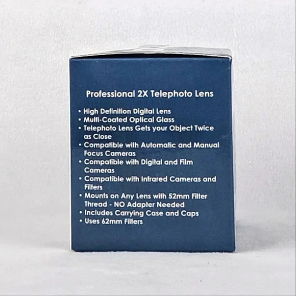 Albinar 2x Telephoto Lens 52mm Professional High Def Speed HD MC - Black NEW - Picture 5 of 6